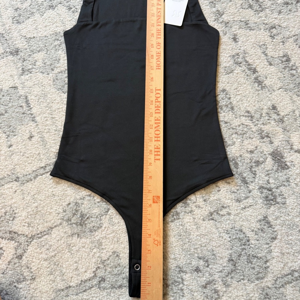 REORIA Womens Black Square Neck Sleeveless Bodysuit Double Lined Tank Top XS NWT - Picture 4 of 4